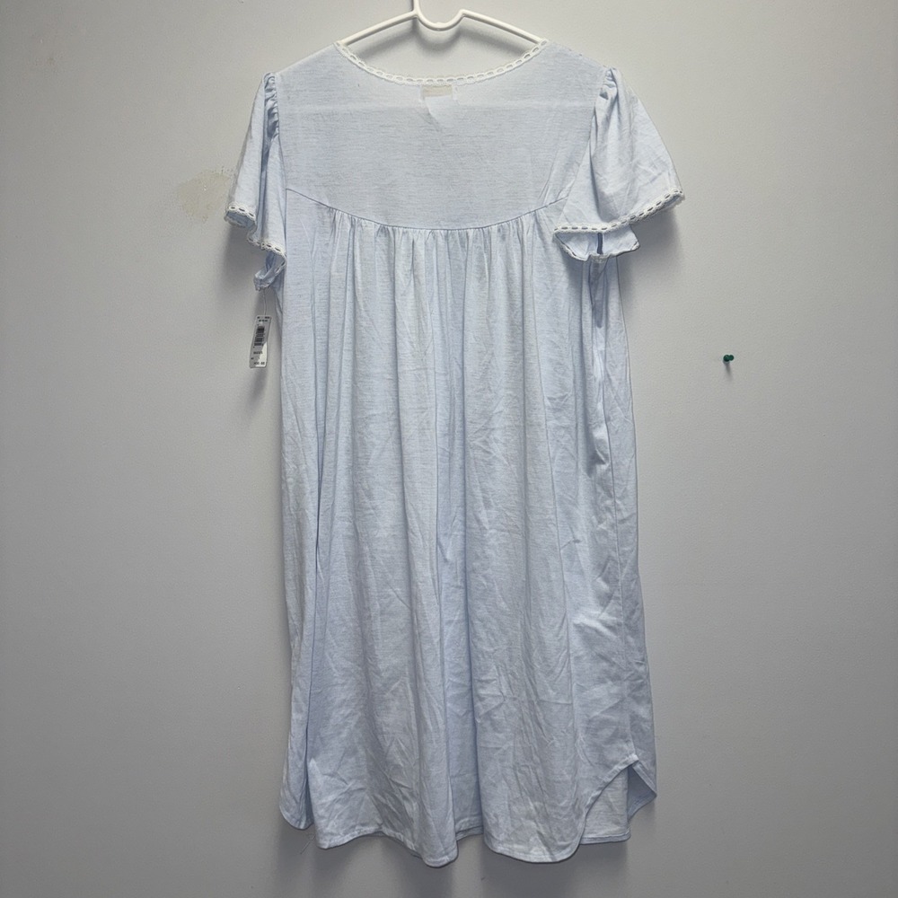 Vintage Barbizon Sleepwear Blue Nightgown Embroidered Flowers NWT Size L - Picture 5 of 5